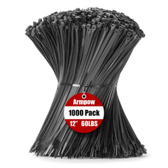 Armpow empaque frontal 1000 bridas mostrando cantidad y resistencia