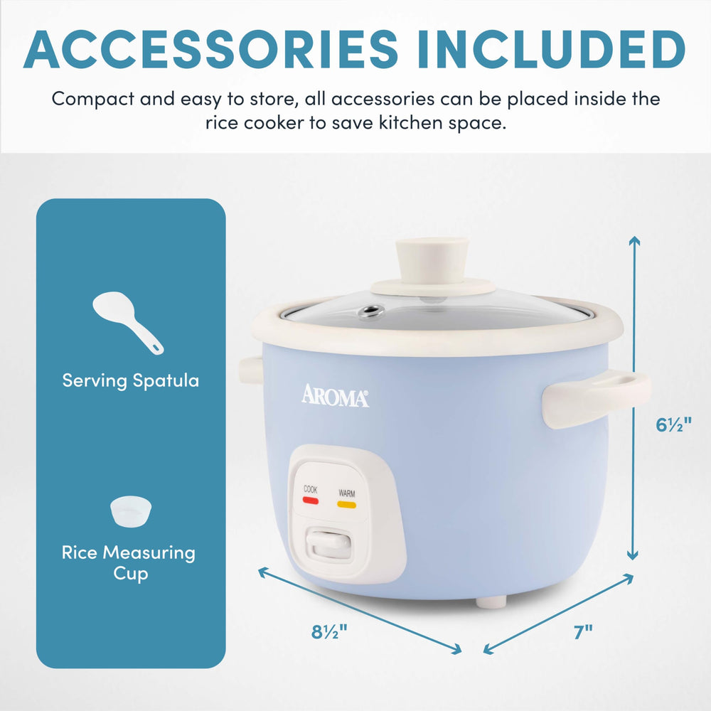 AROMA measuring cup and spatula included accessories for accurate portions and serving