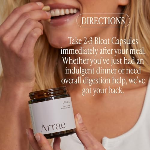 Arrae cápsulas bloat textura de cápsula y polvo natural para pureza