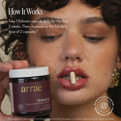 Arrae Tribiotic single capsule close-up highlighting texture and quality