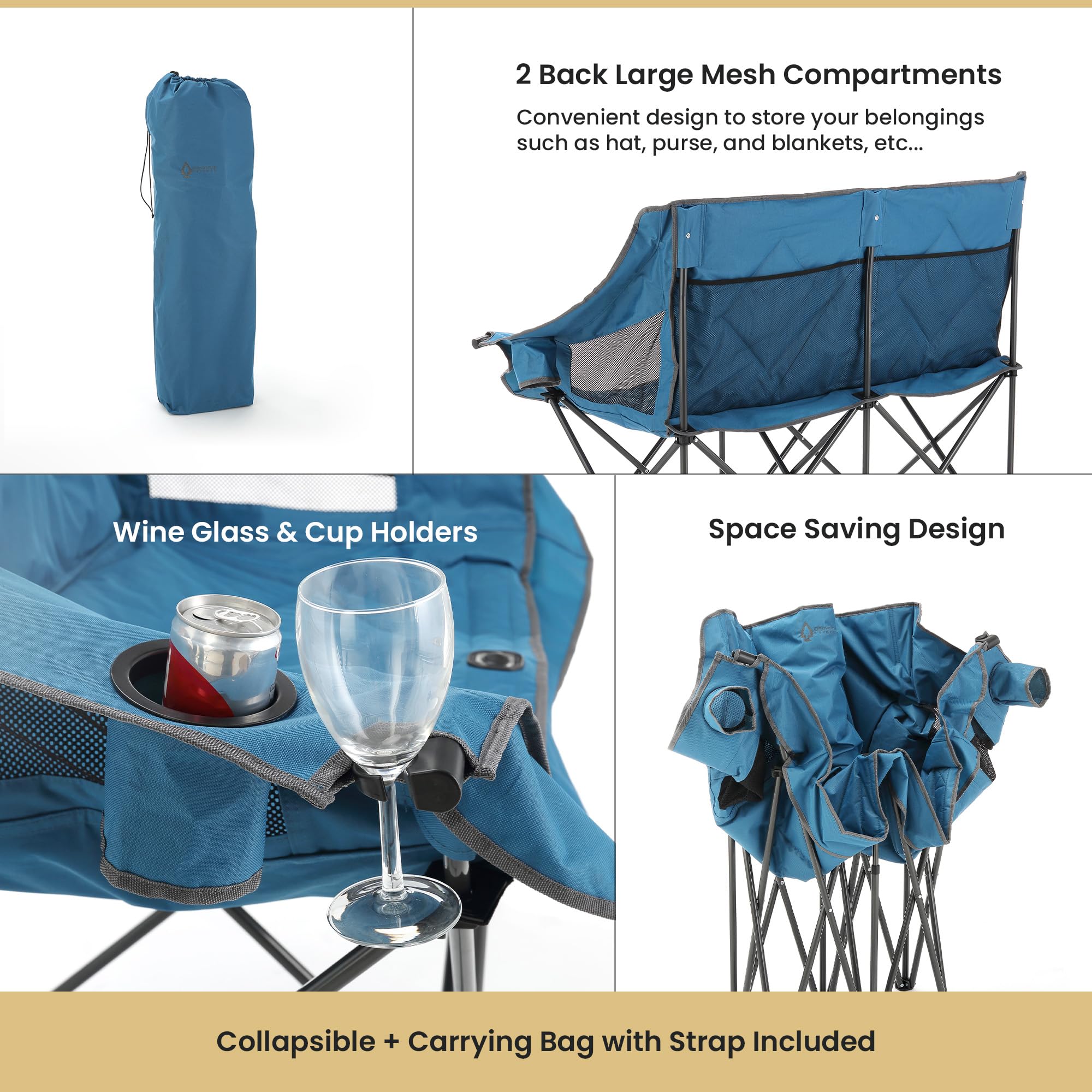ARROWHEAD OUTDOOR sujetacopas para vino asegurando copas con tallo