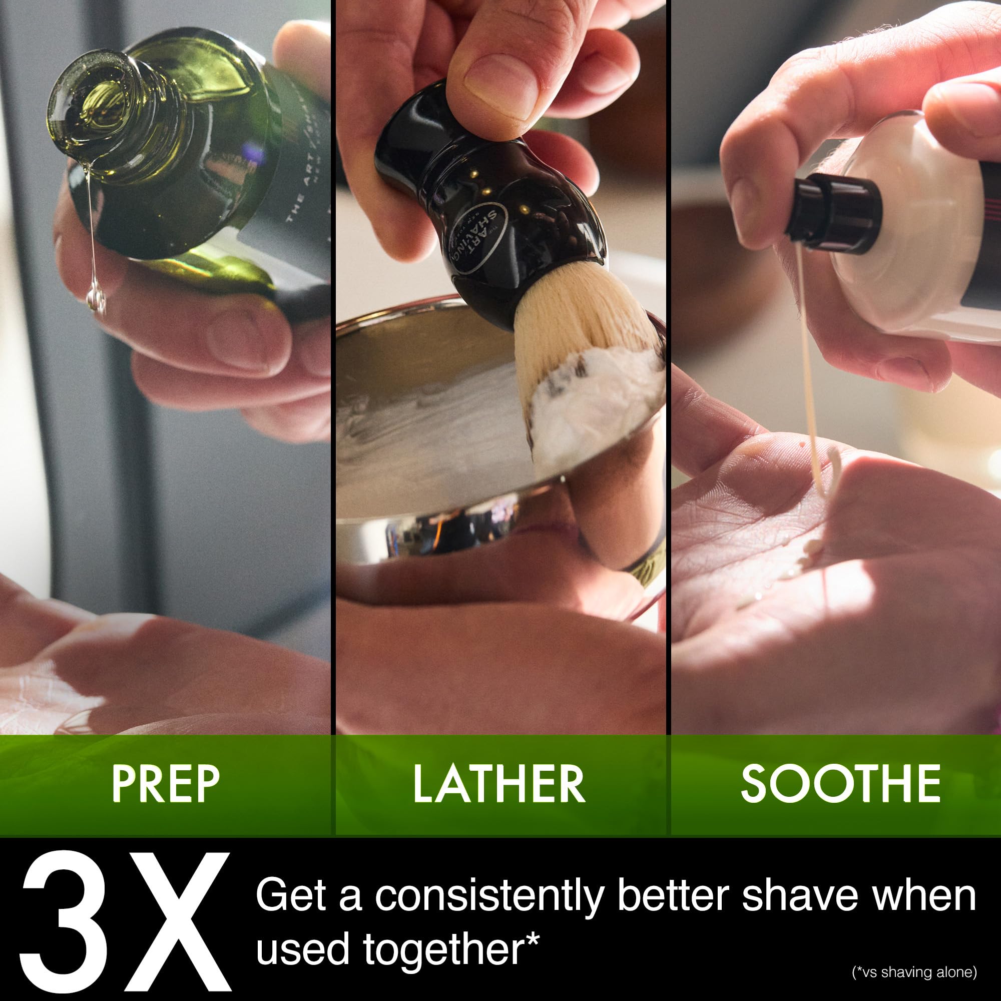 The Art of Shaving 5 oz tube beside ruler for size comparison and travel-friendly benefit