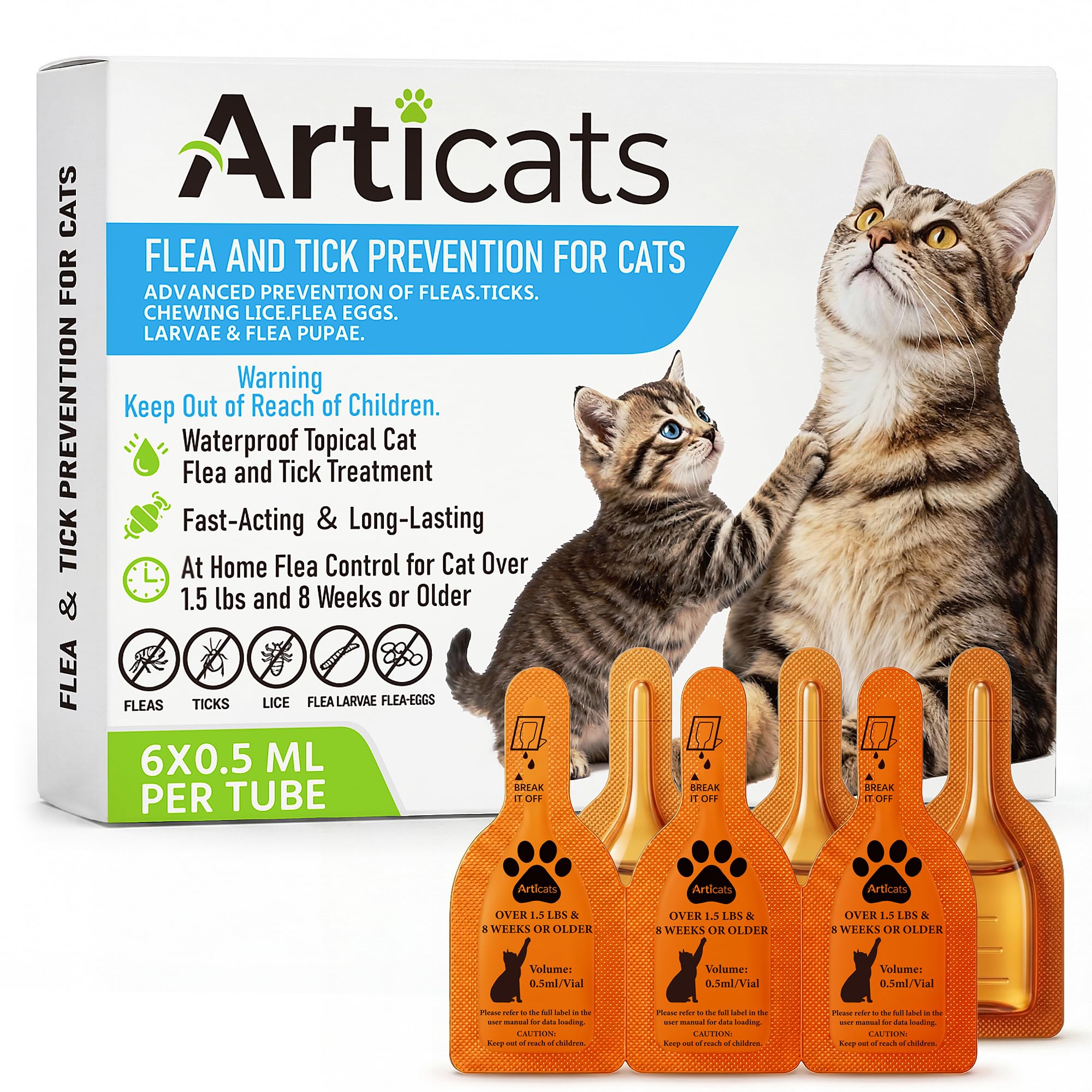 Articats empaque frontal mostrando las seis dosis y beneficios claros
