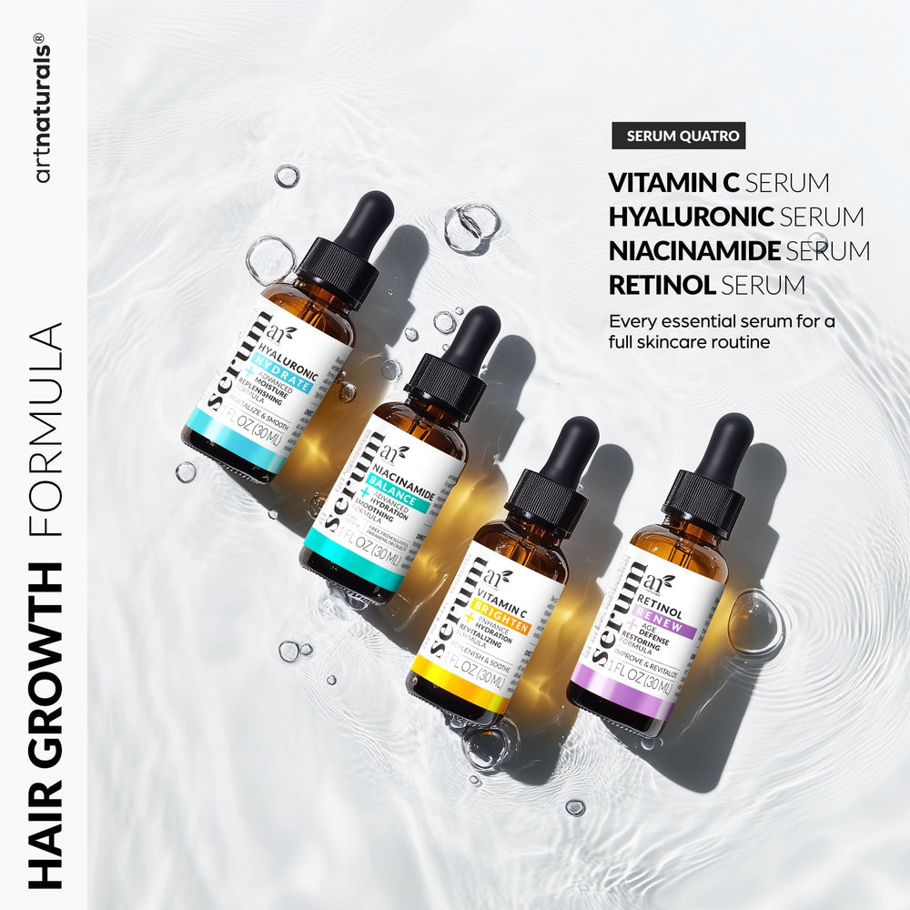Artnaturals primer plano de textura del serum mostrando textura ligera y absorción
