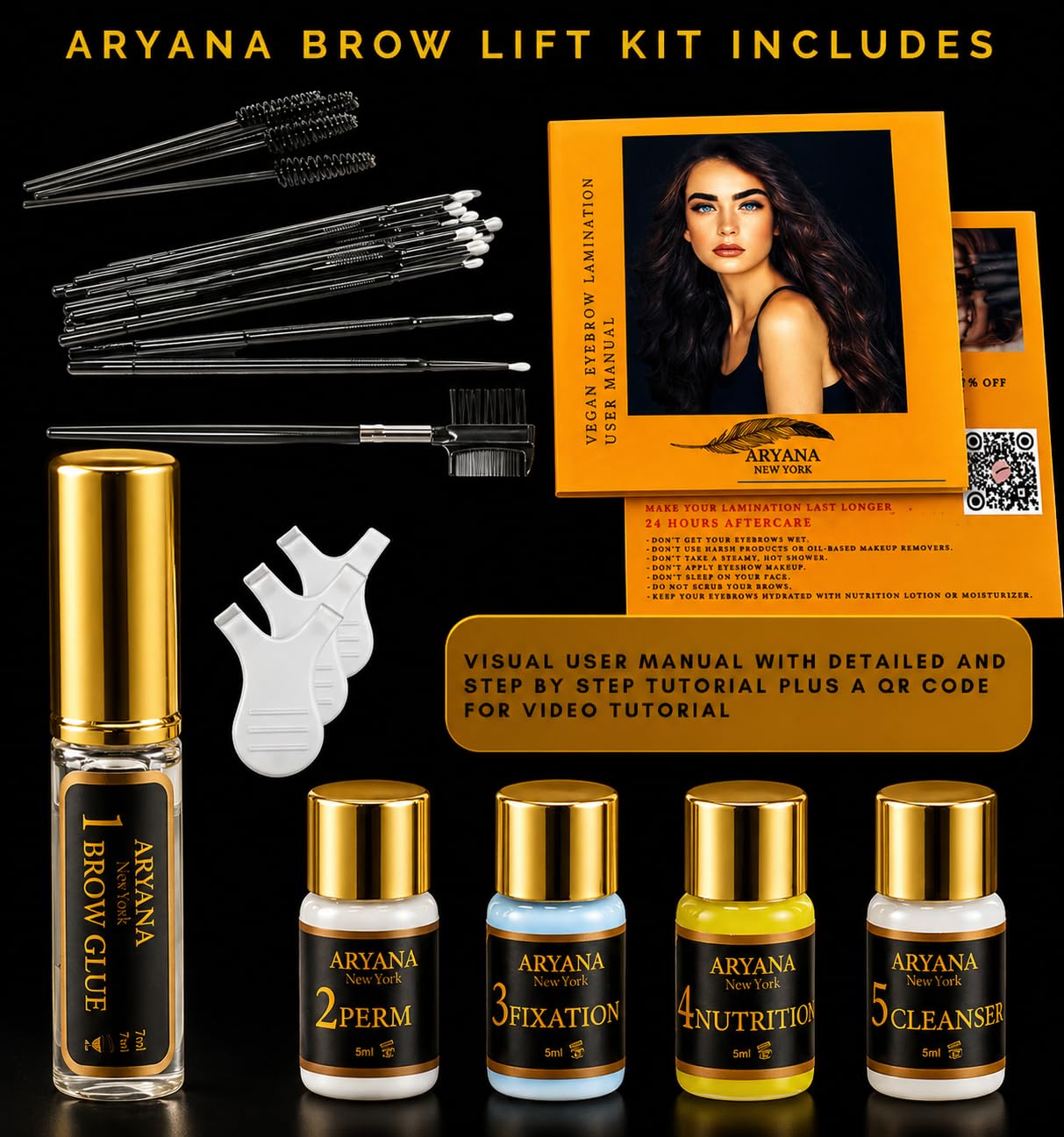 ARYANA NEW YORK disposición de herramientas para aplicación precisa en casa