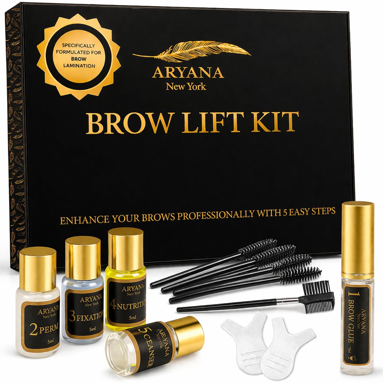 ARYANA NEW YORK paquete frontal mostrando contenido y beneficio profesional