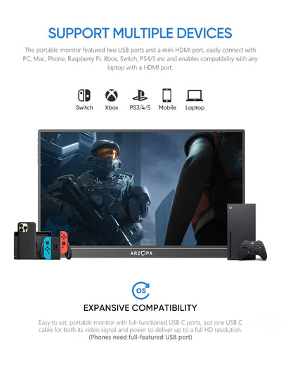 ARZOPA Z1FC en setup gaming con colores vivos y respuesta fluida para juegos