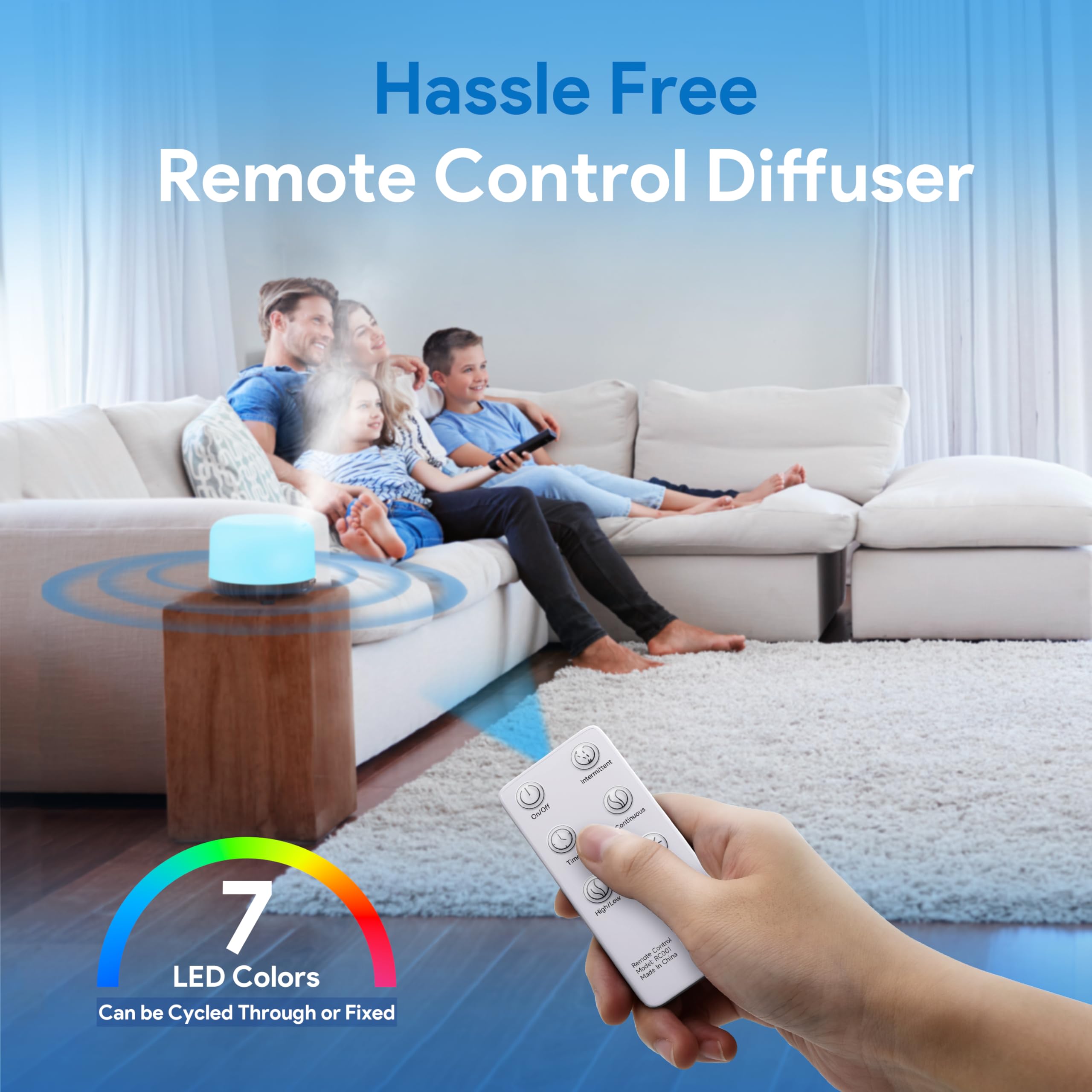 ASAKUKI remote and controls displayed for convenient hands-free adjustments