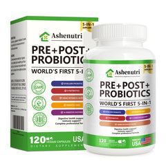Ashenutri frente del empaque mostrando suplemento y beneficio de soporte intestinal