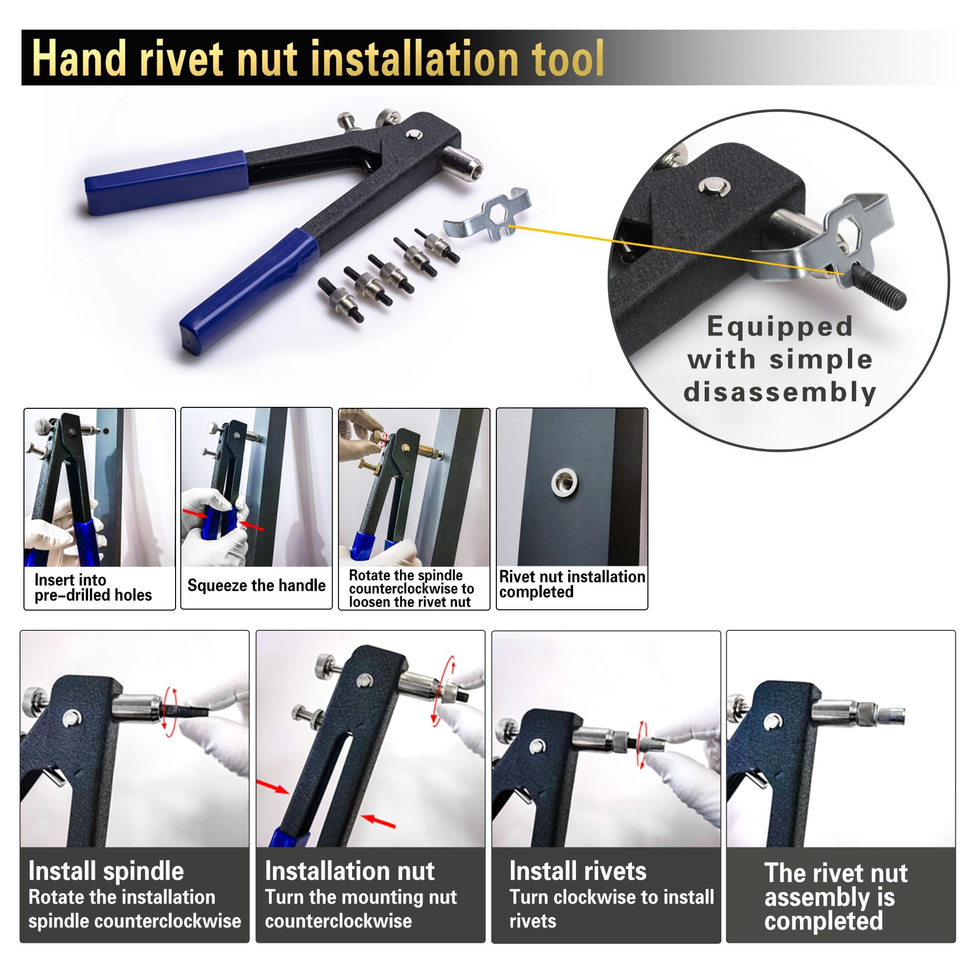 ASKWAY layout with M3–M8 rivet nuts for quick size identification