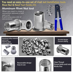 ASKWAY hand-held rivet nut installer demonstrating low-pressure operation