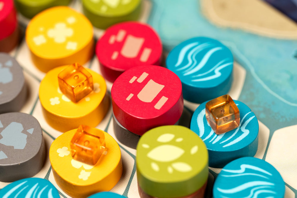Asmodee Harmonies full components layout showing inclusions and organization