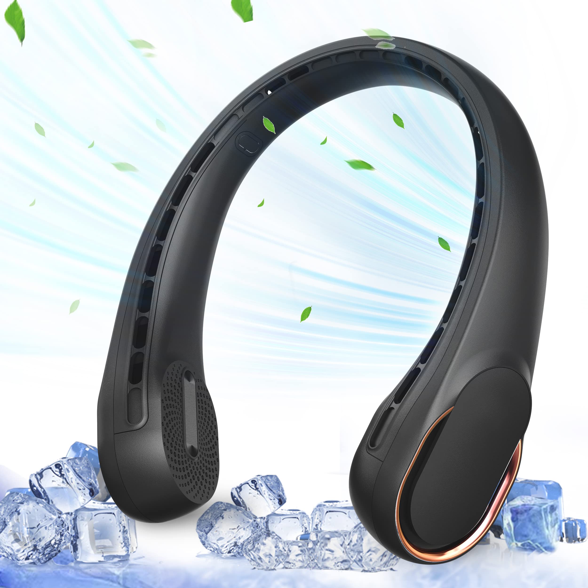 ASNUG ventilador de cuello vista frontal con diseño ergonómico y refresco inmediato