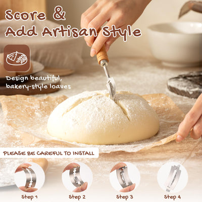 Astercook bread sling with scrapers for safe dough transfer and cleanup