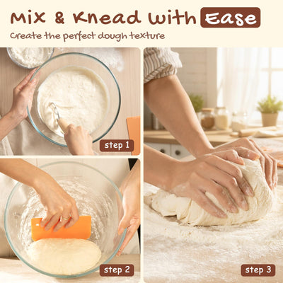 Astercook dough whisk and silicone spatula for gentle mixing and folding