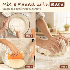 Astercook dough whisk and silicone spatula for gentle mixing and folding