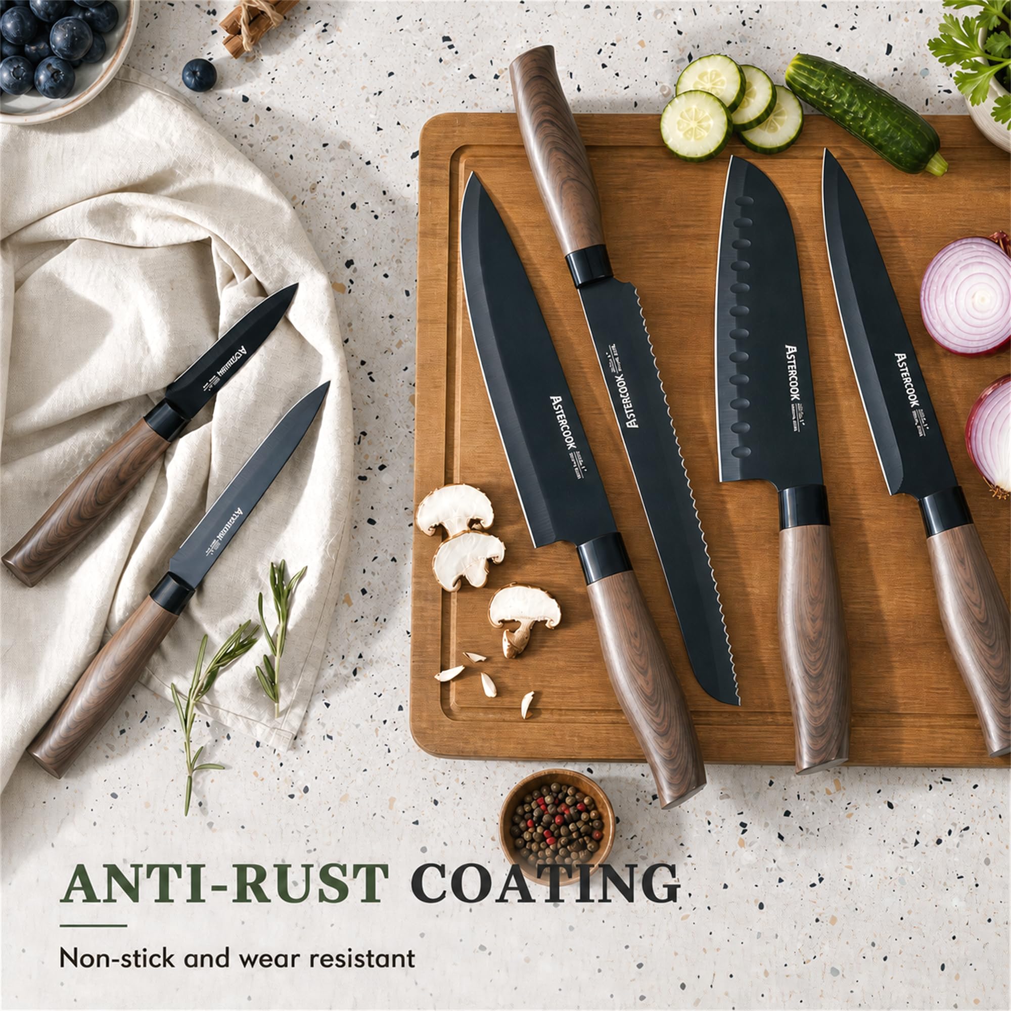 Astercook mangos ergonómicos con agarre, comodidad durante uso prolongado