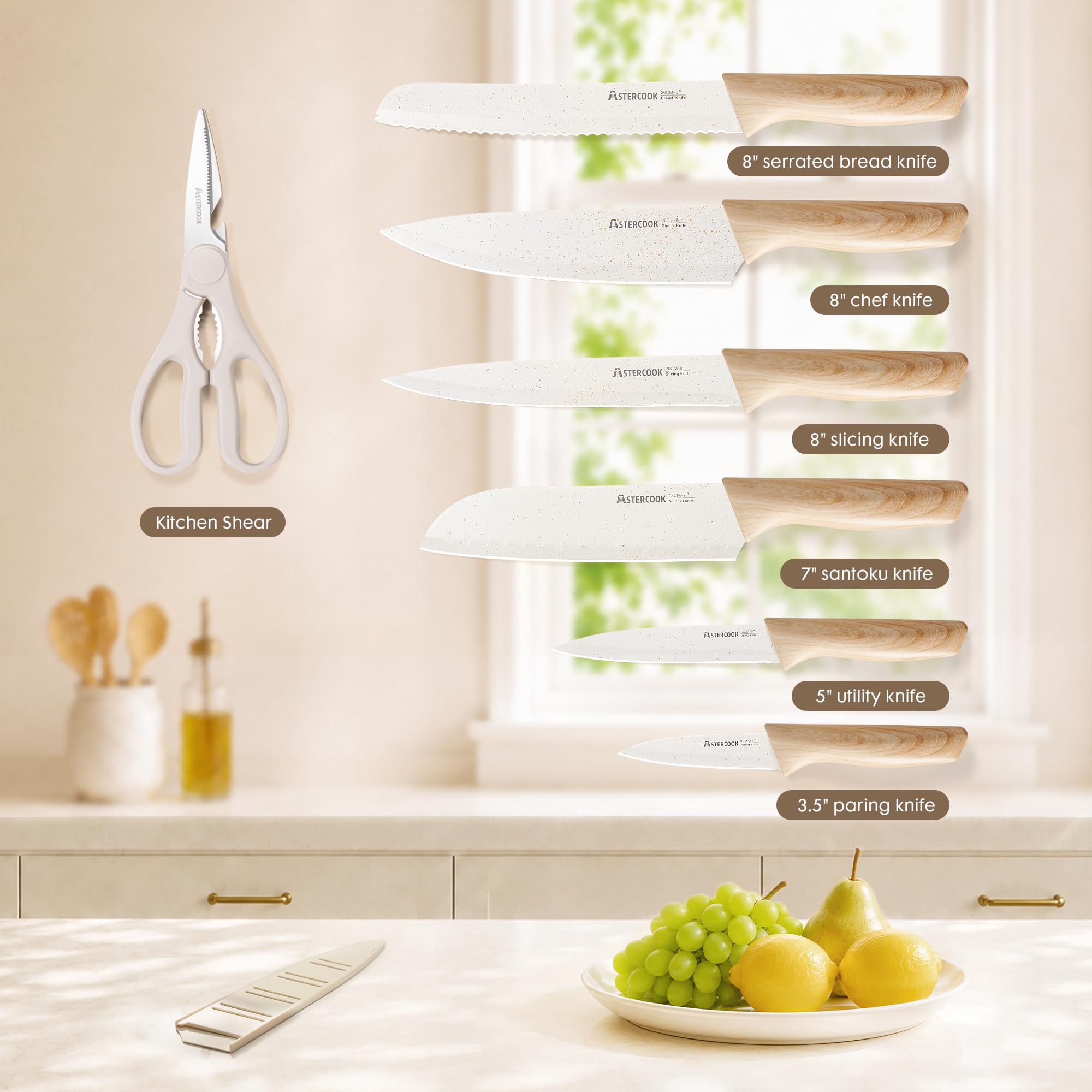 Astercook set montado en encimera para uso diario y preparación de comidas