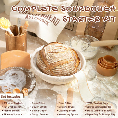 Astercook rattan round and oval bannetons creating consistent dough shape