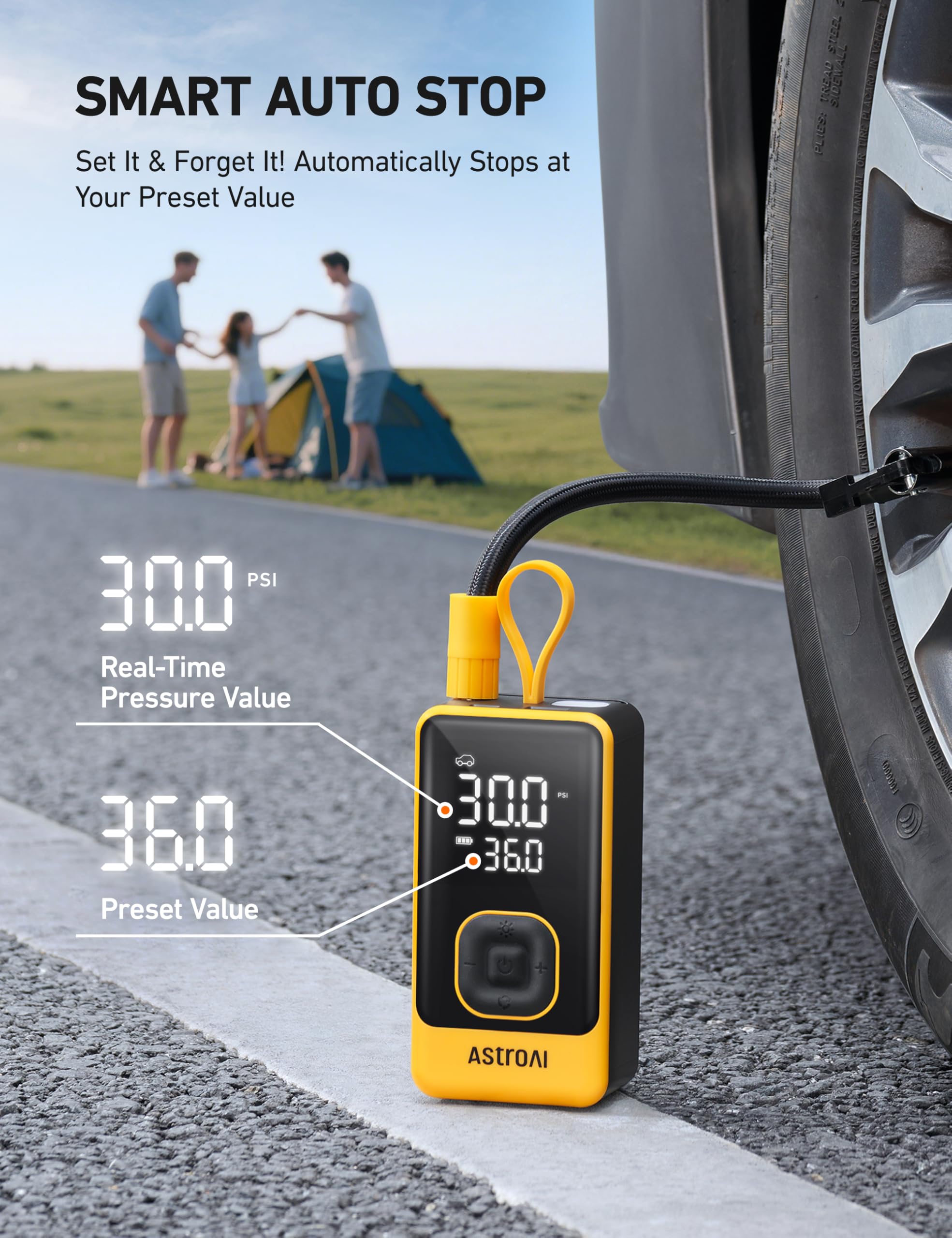 AstroAI L7 puertos USB-C y USB para cargar teléfonos en ruta