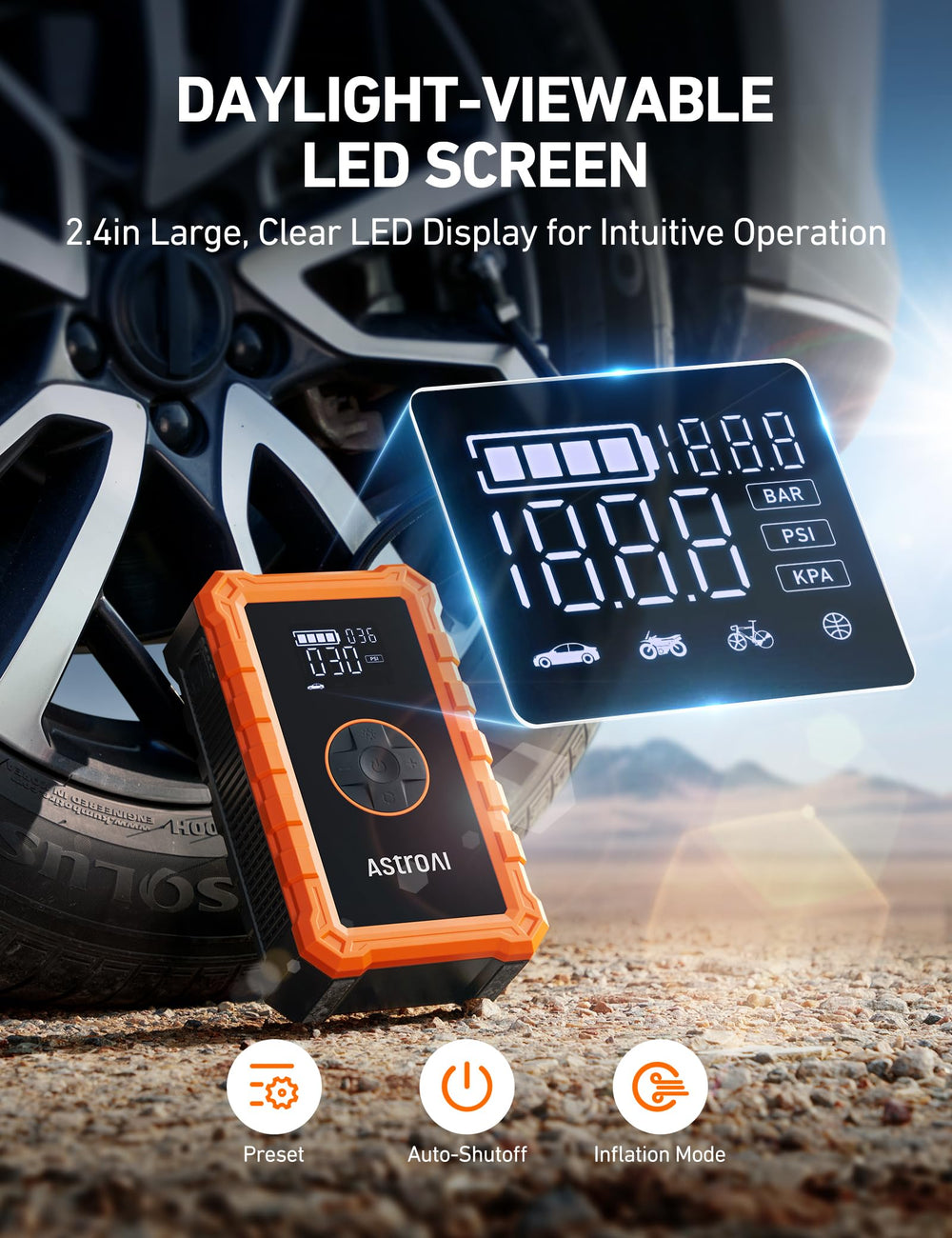 AstroAI S8 Air carcasa ABS resistente que protege en caídas y uso rudo