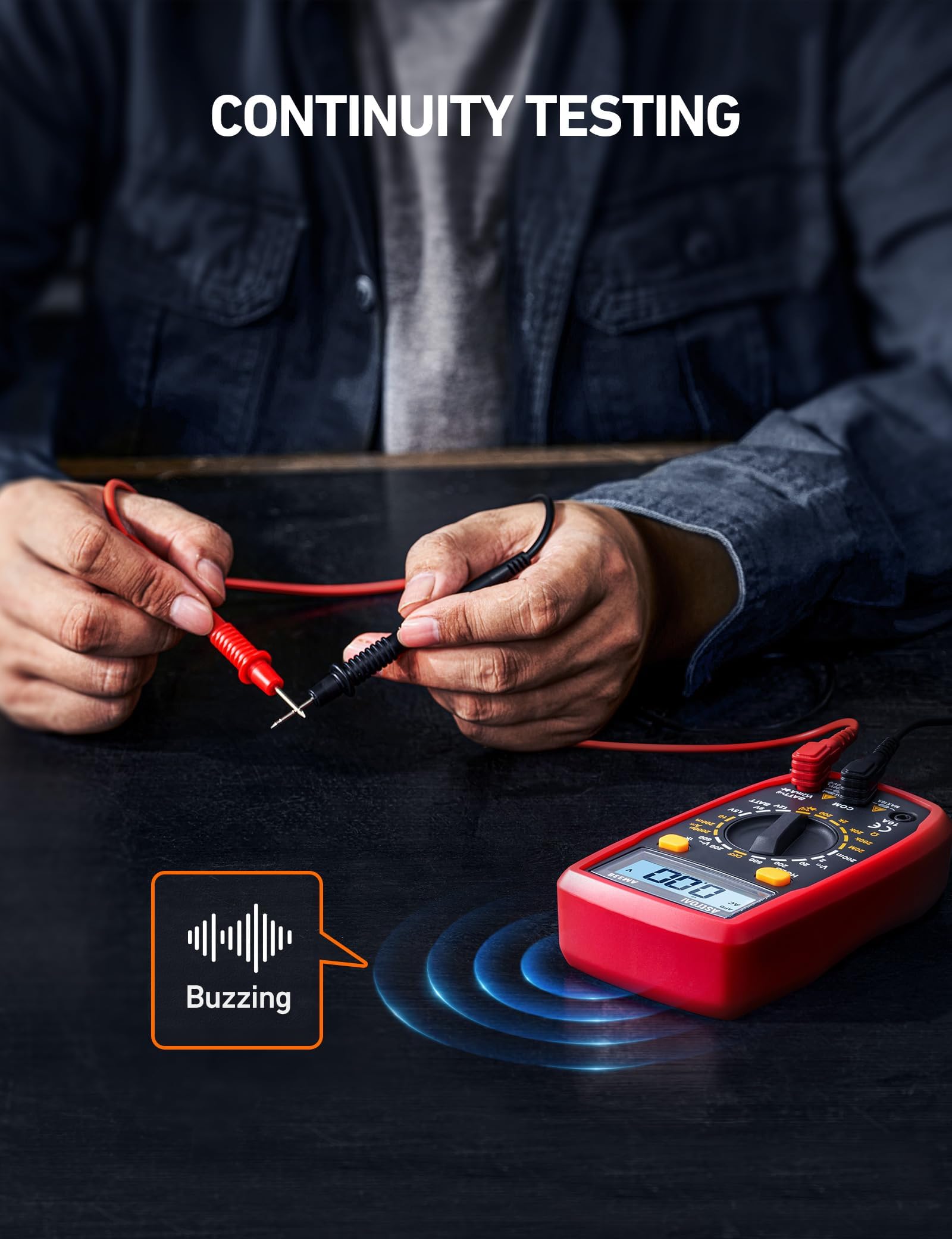 AstroAI sondas y cables de prueba incluidos para mediciones seguras