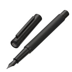 Asvine pluma frontal negra mate mostrando diseño elegante y profesional