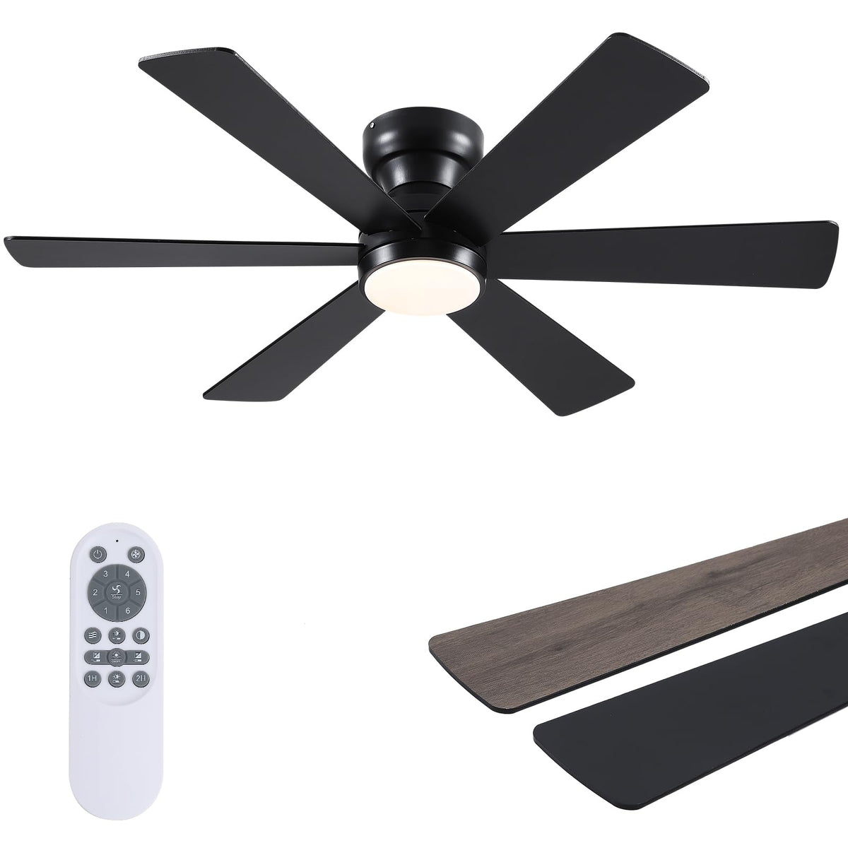 Asyko ventilador frontal negro mostrando diseño moderno y ahorro de espacio