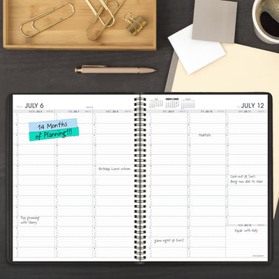 AT-A-GLANCE detalle páginas semanales con franjas de 15 minutos