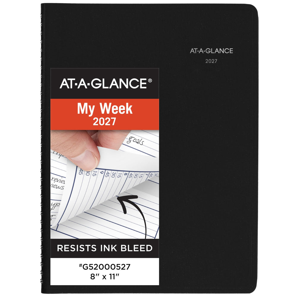 AT-A-GLANCE portada negra imitación piel, aspecto profesional y protección