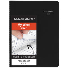 AT-A-GLANCE portada negra imitación piel, aspecto profesional y protección