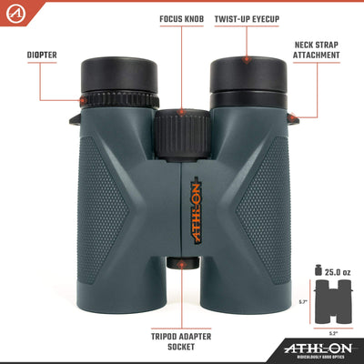 Athlon Optics Midas UHD acompañado de funda protectora para transporte seguro