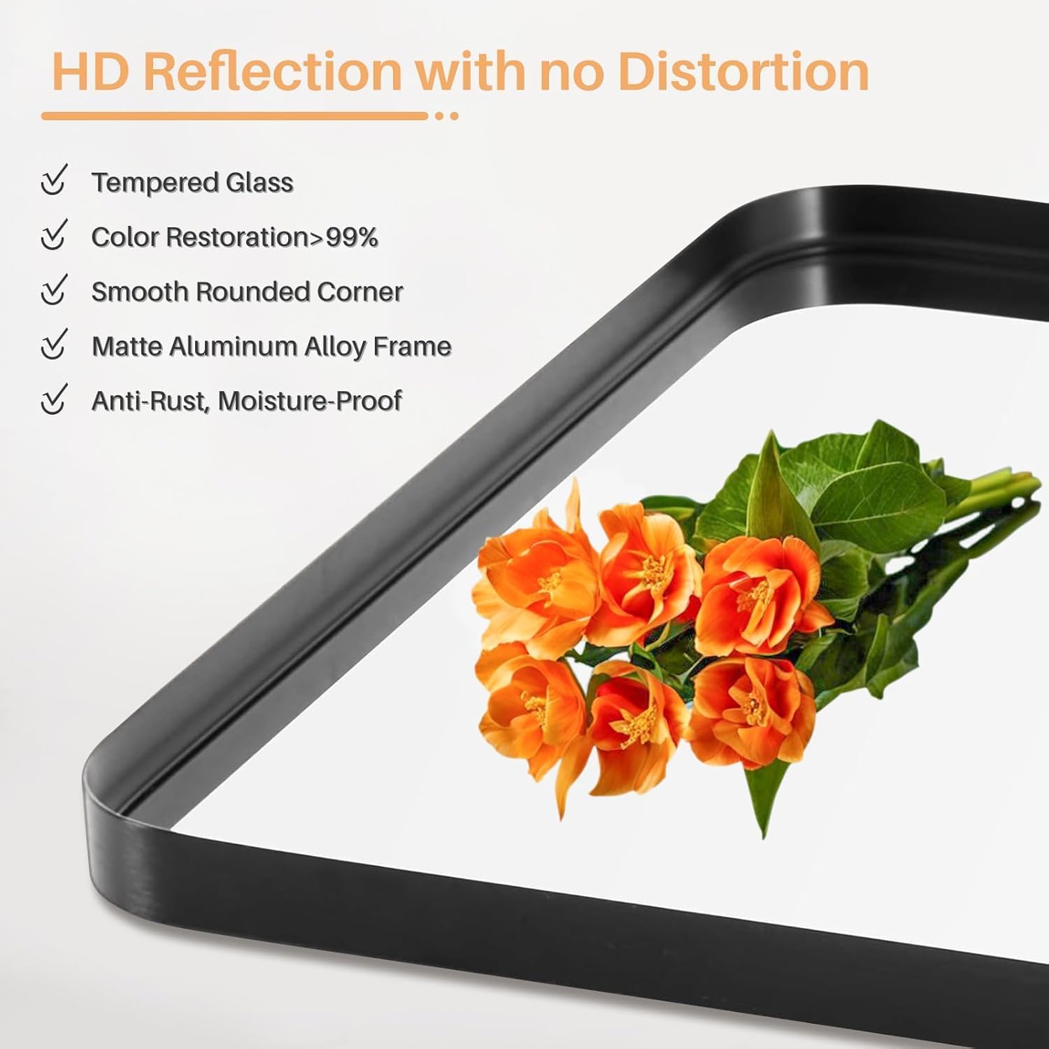 Atilioo mirror hung vertically in bedroom illustrating versatile placement and style
