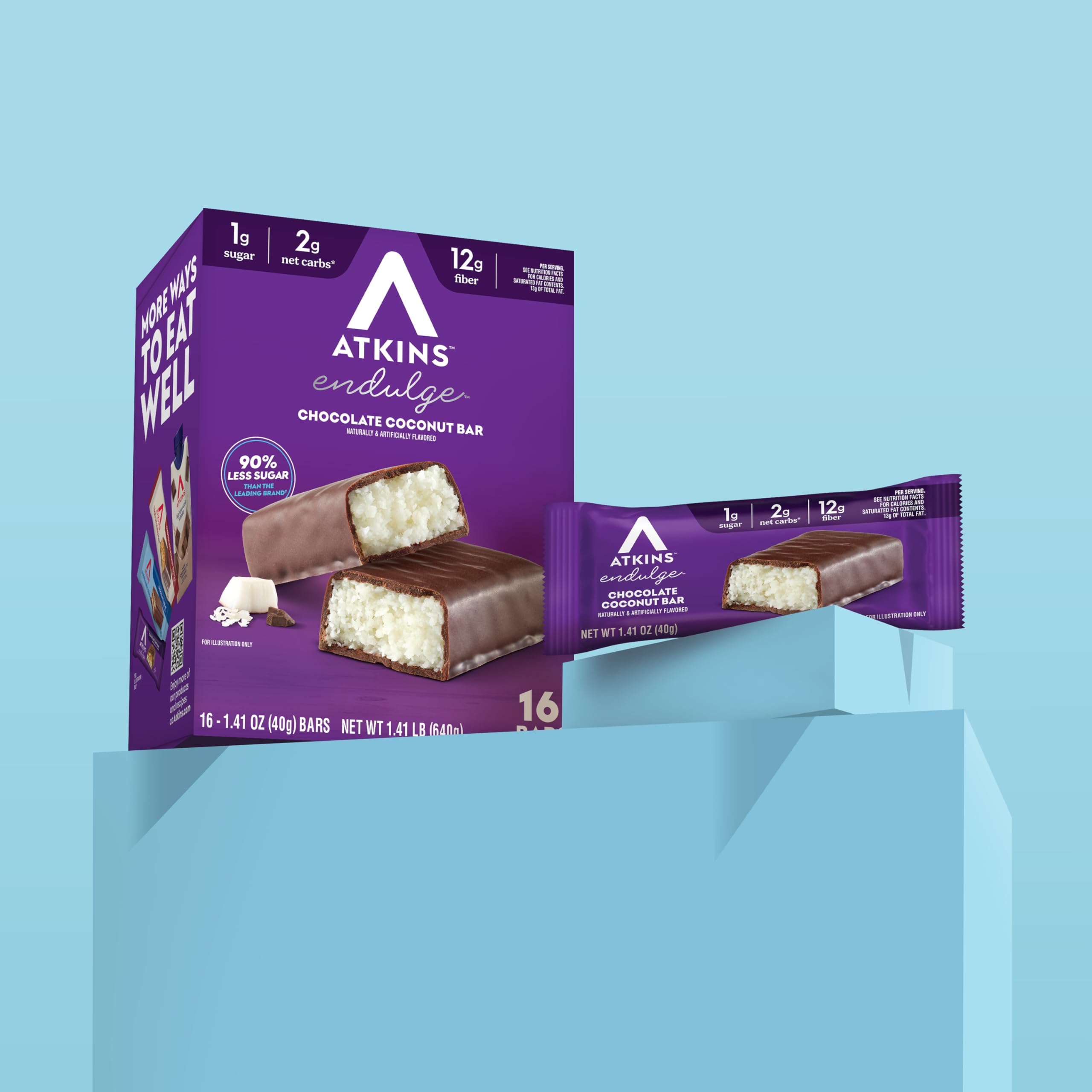 Atkins etiqueta nutricional enfocada para verificar fibra y carbohidratos
