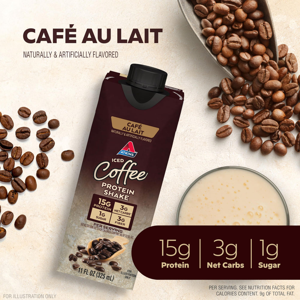 Atkins textura cremosa del batido con sabor a café para sabor auténtico