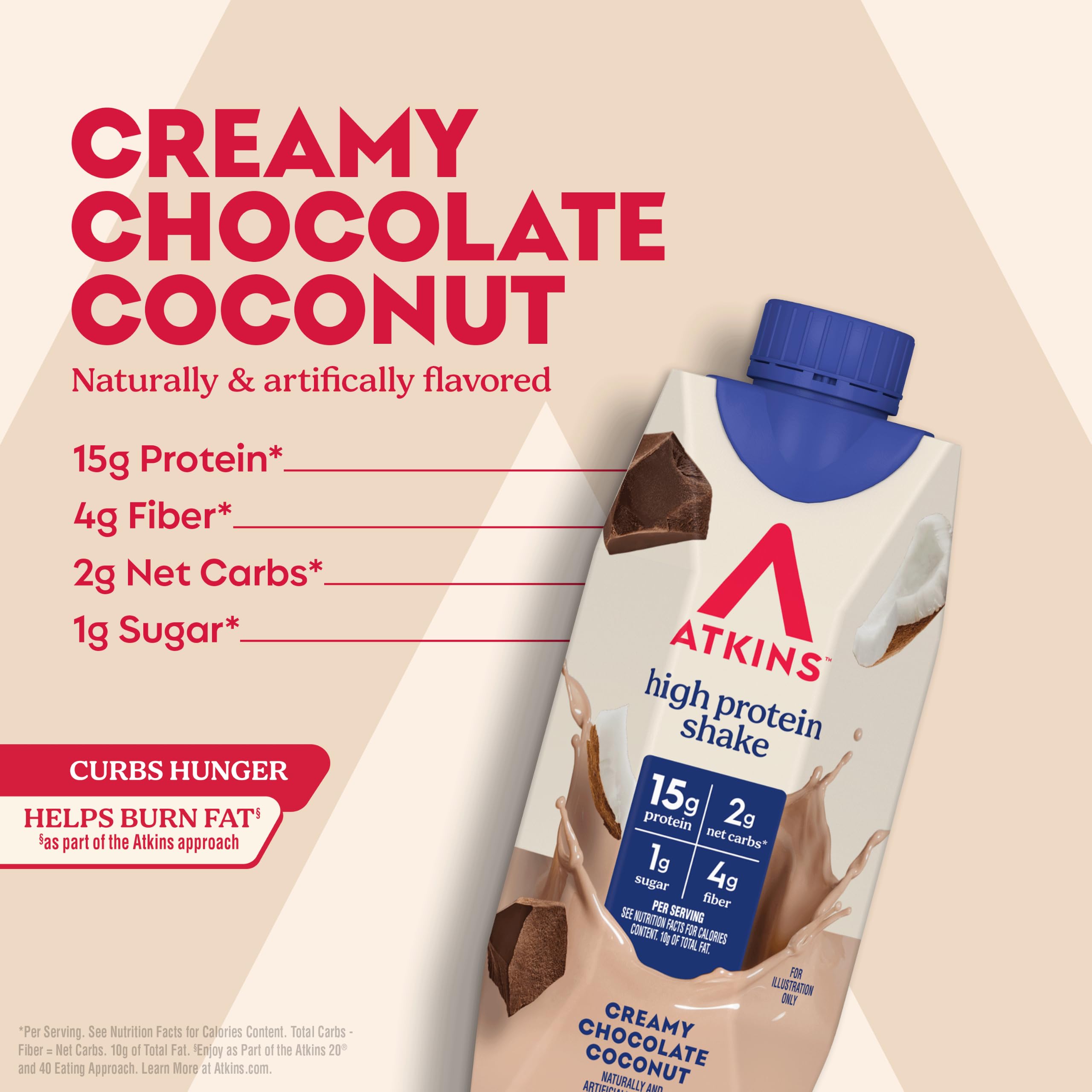 Atkins textura cremosa del batido que promete saciedad y sabor