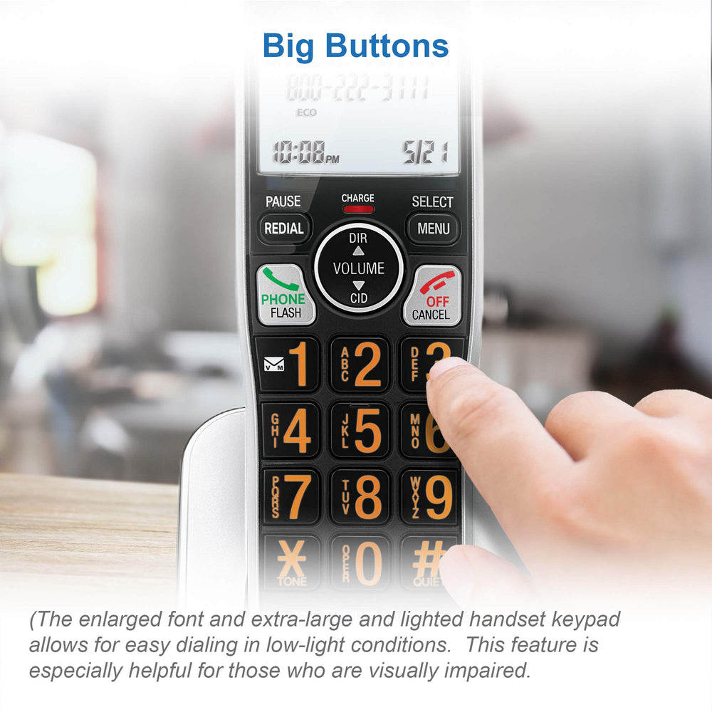AT&T handset in speakerphone mode enabling clear hands-free conversations