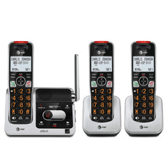 AT&T front view of three-handset system showing full package and benefits