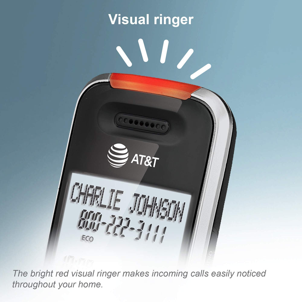 AT&T close-up of large 2-inch screen showing readable caller ID for clarity