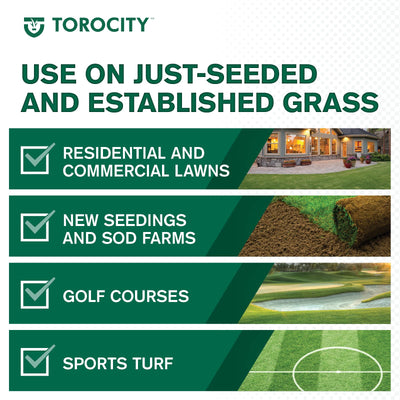 Atticus Torocity applied to new seeding illustrating weed prevention and healthy grass