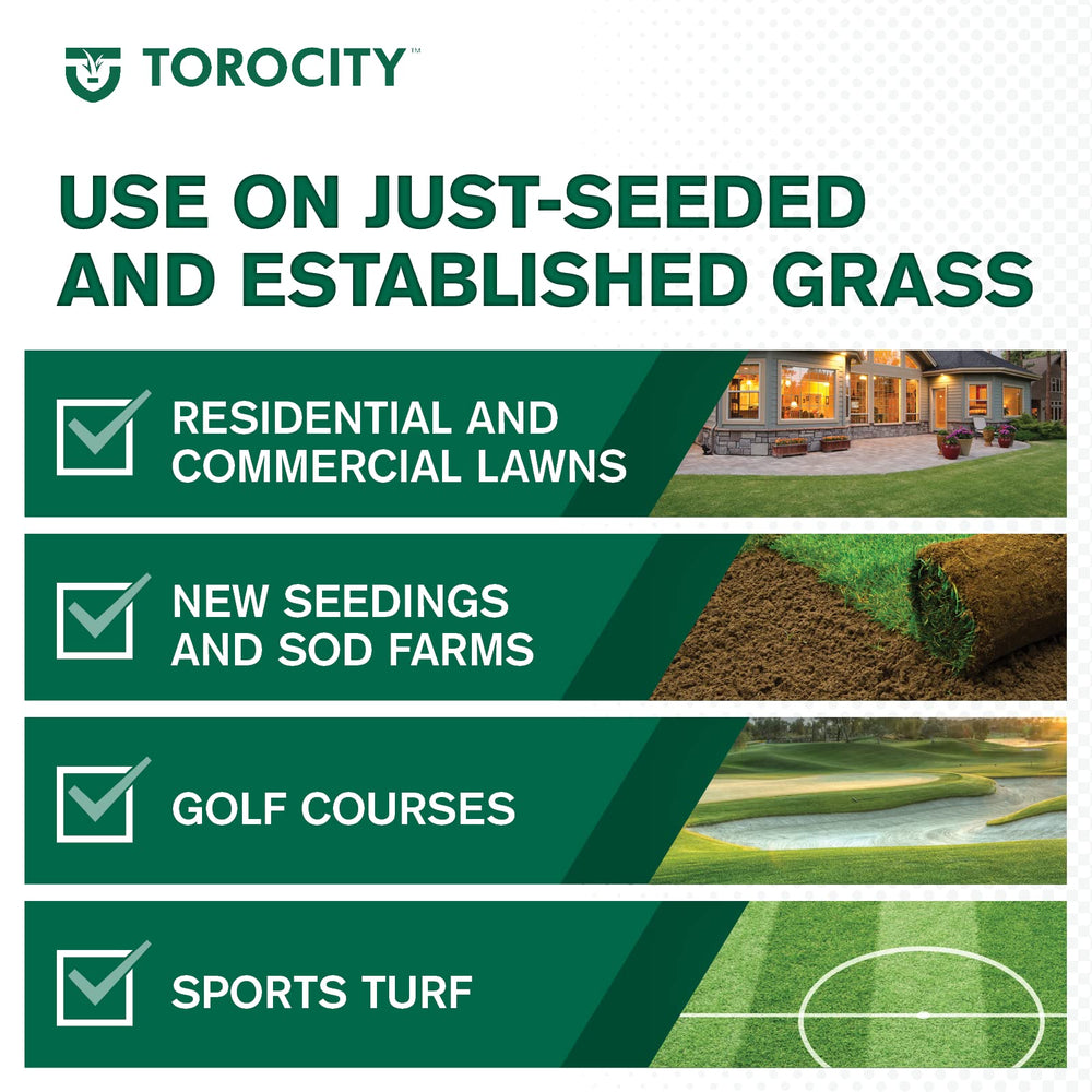 Atticus Torocity applied to new seeding illustrating weed prevention and healthy grass