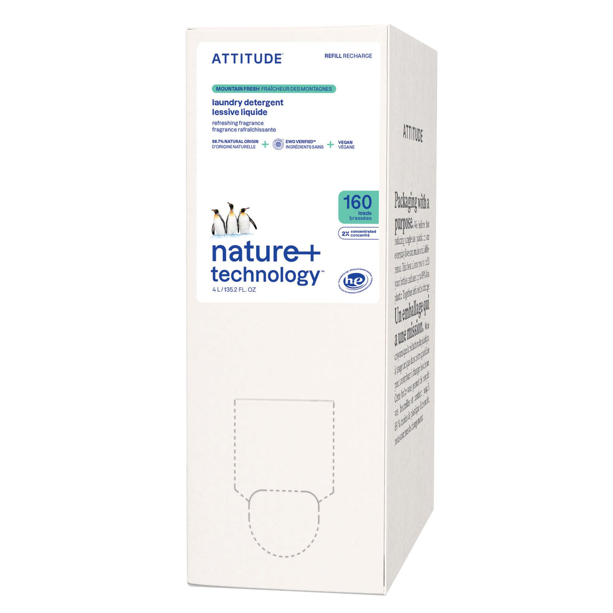 ATTITUDE envase frontal refill mostrando tamaño y rendimiento