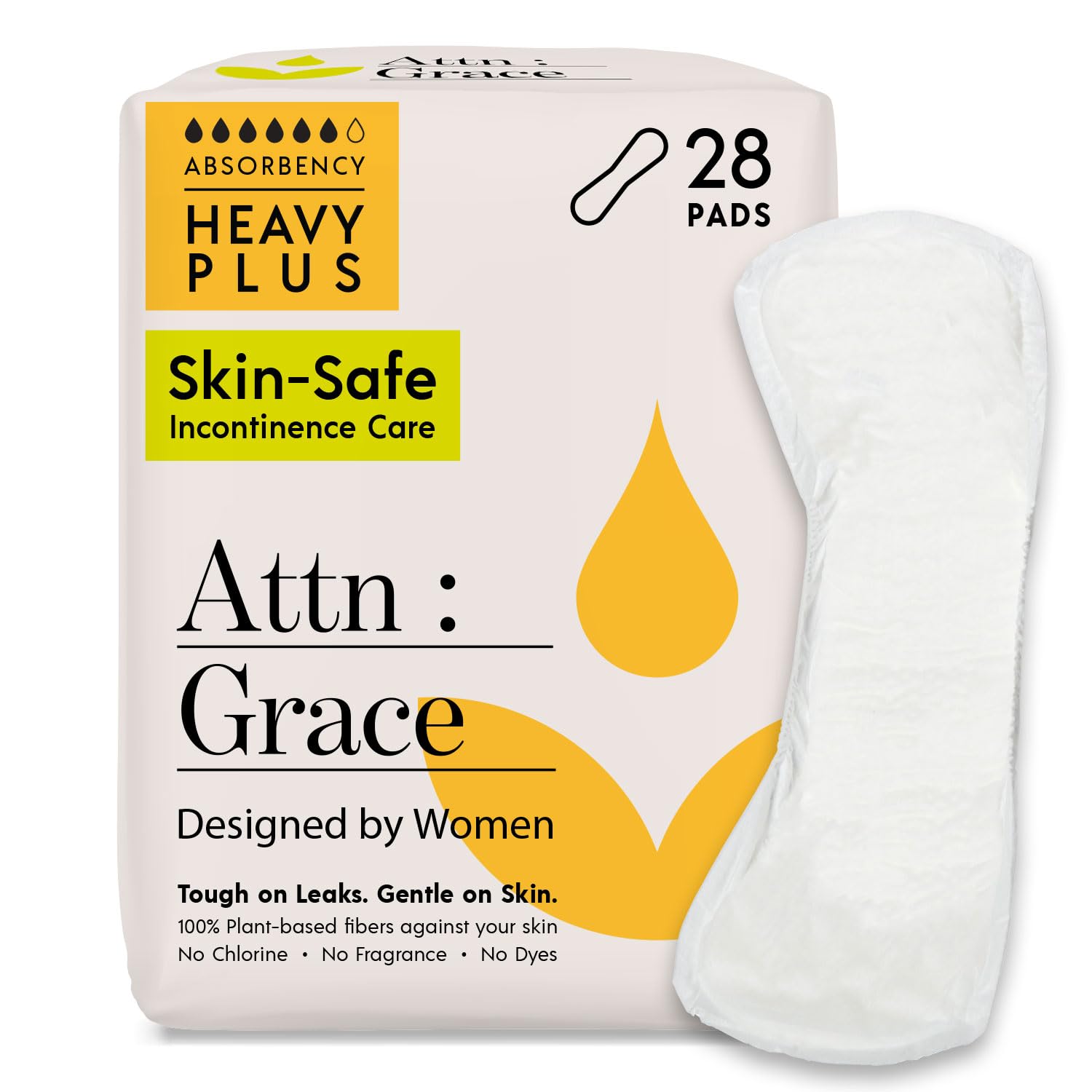 Attn: Grace presentación frontal del paquete mostrando 28 unidades y confianza