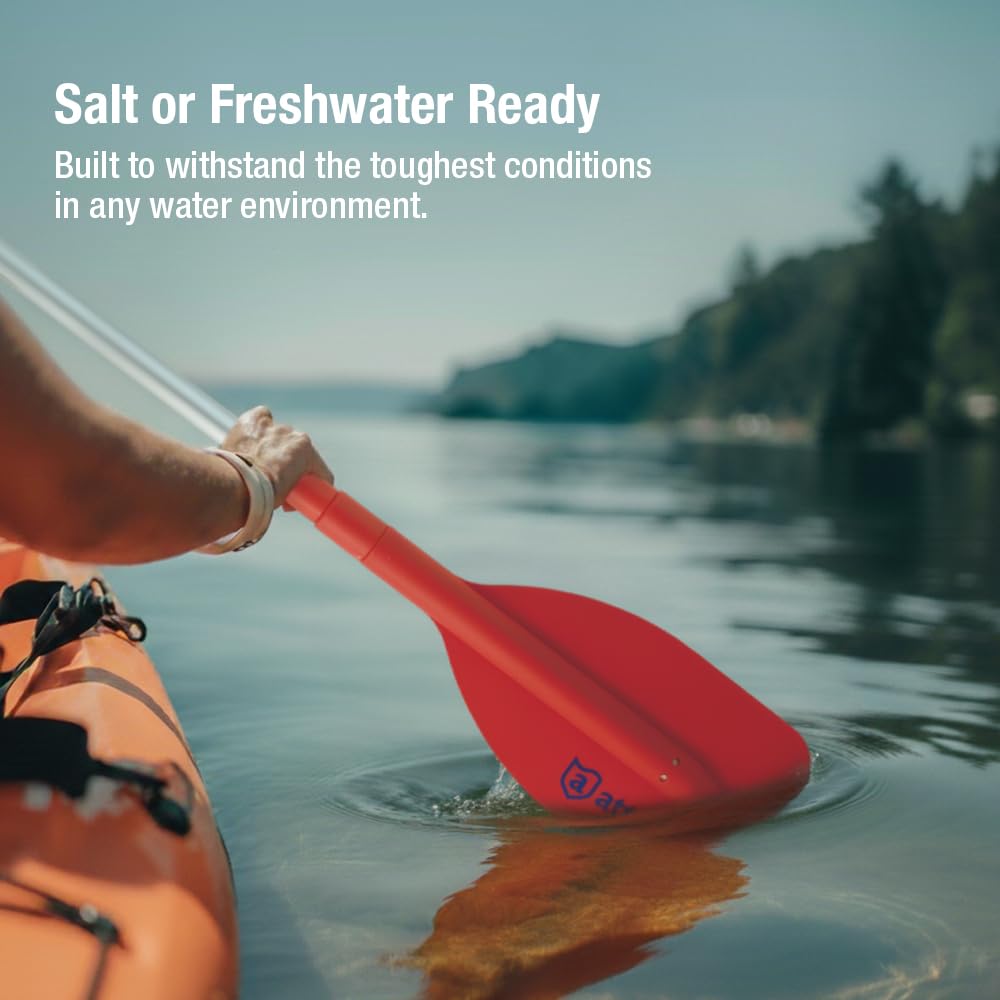 attwood extended length in use on kayak showing improved reach and control