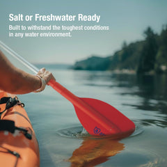 attwood extended length in use on kayak showing improved reach and control