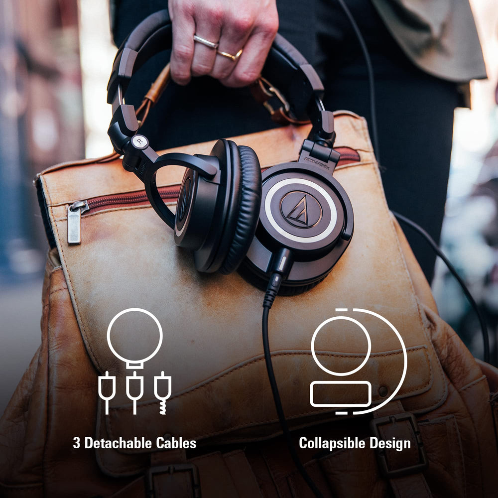 Audio-Technica ATH-M50X copa giratoria 90° para monitoreo con una oreja y comodidad