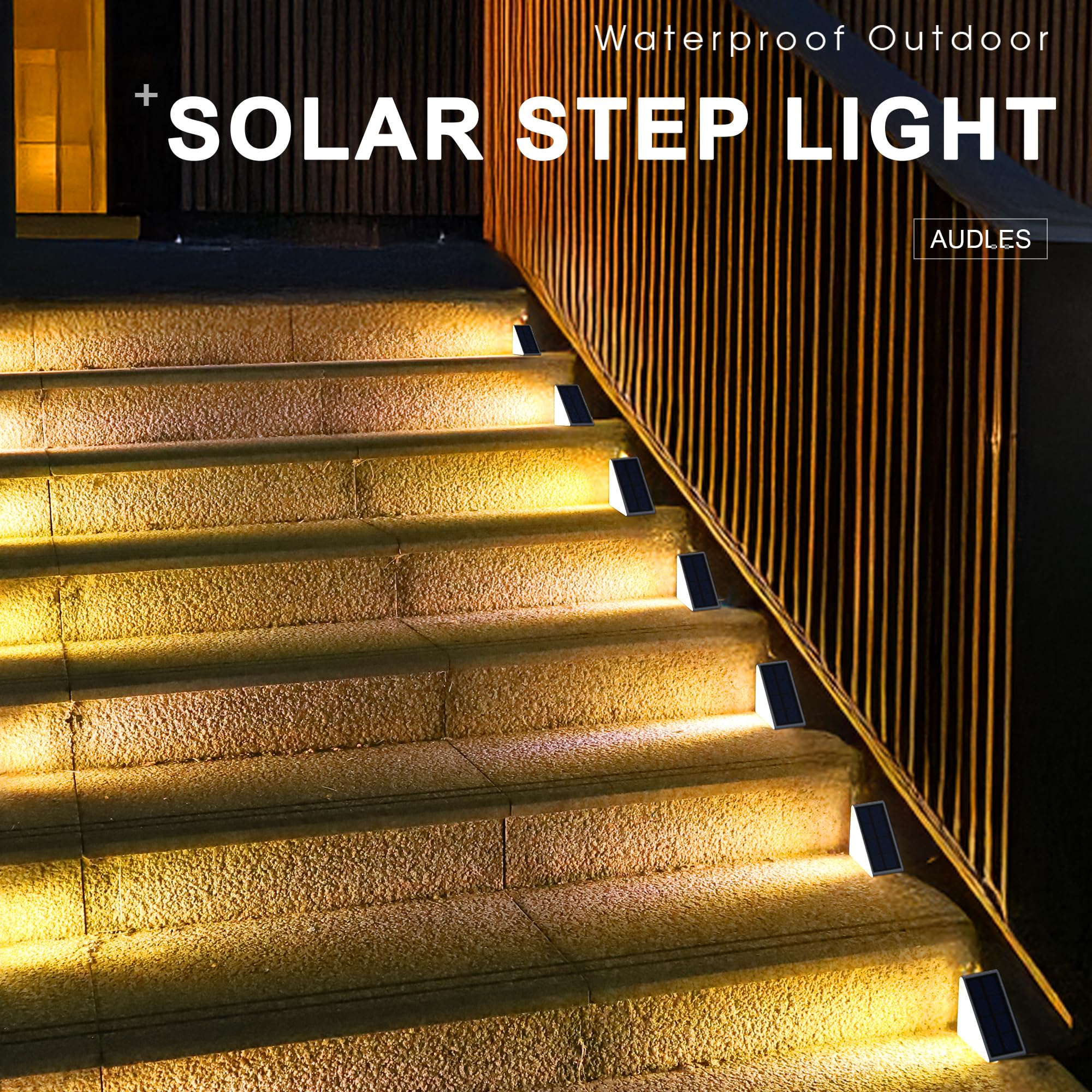 AUDLES luces encendidas en jardín por la noche, ambiente acogedor