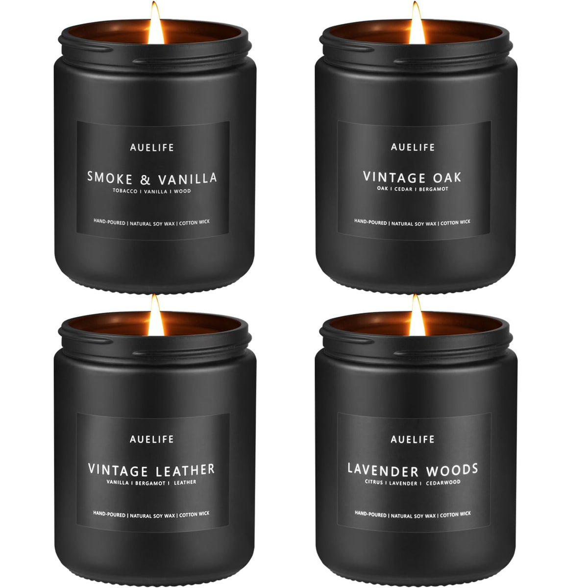 Auelife pack frontal de cuatro velas con diseño masculino y aspecto elegante