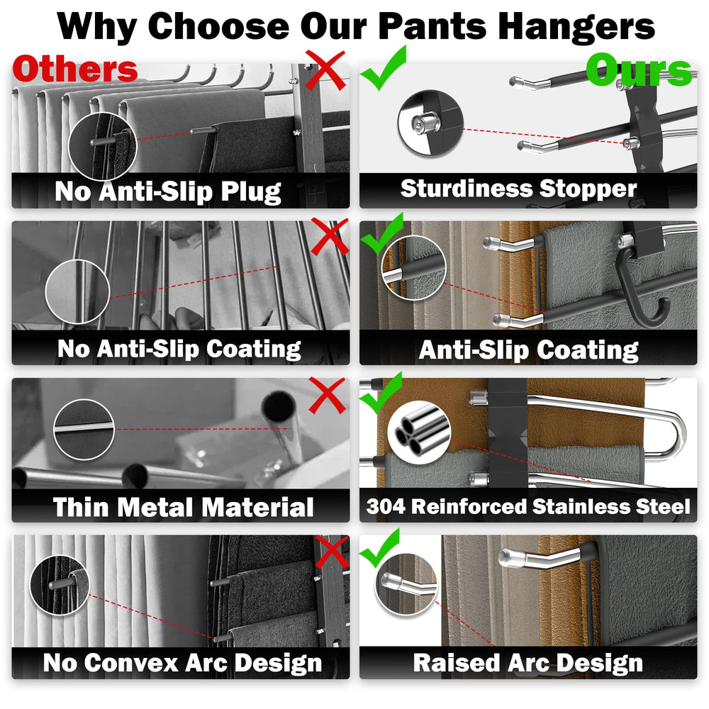 AUFETQ percha en uso horizontal secando y organizando pantalones