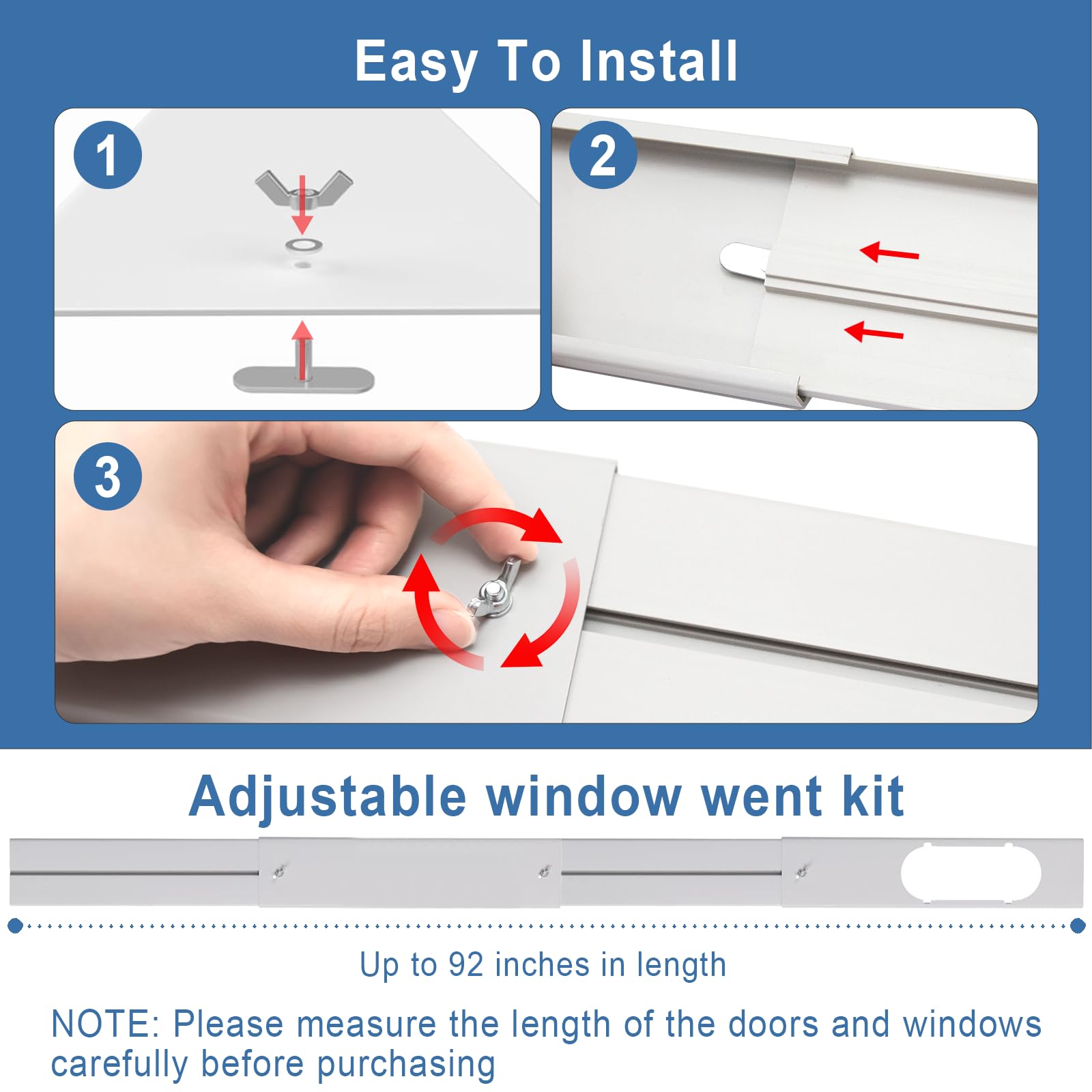 Aukney instalación en ventana corrediza con aire acondicionado portátil en uso